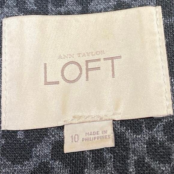 Ann Taylor LOFT Gray Black Leopard Print Long Sleeve Blazer Coat Jacket Size 10 - Picture 3 of 4